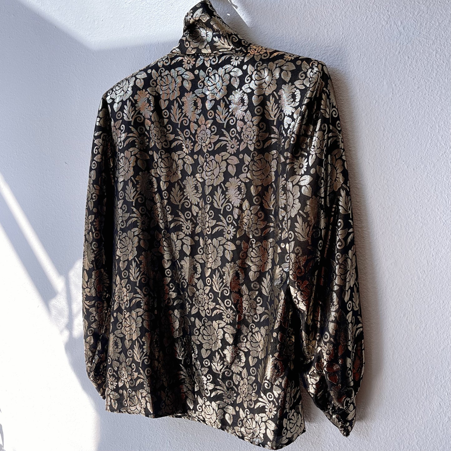 Vintage Gloria Sachs Silk Metallic Gold Blouse 70’s 80’s - SHOP EZRA