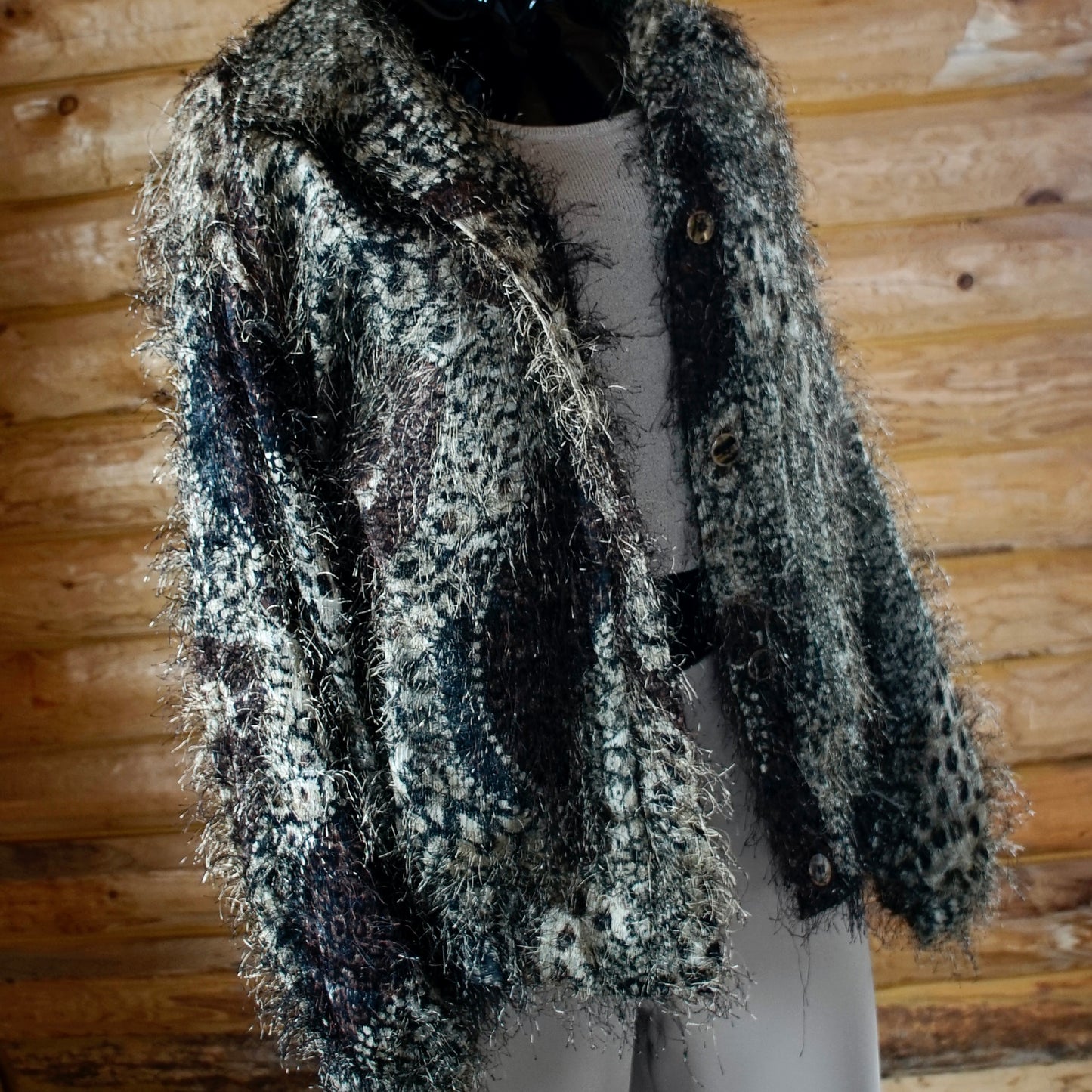 Vintage Dijon Collections Textured Leopard Cardigan 80's - SHOP EZRA