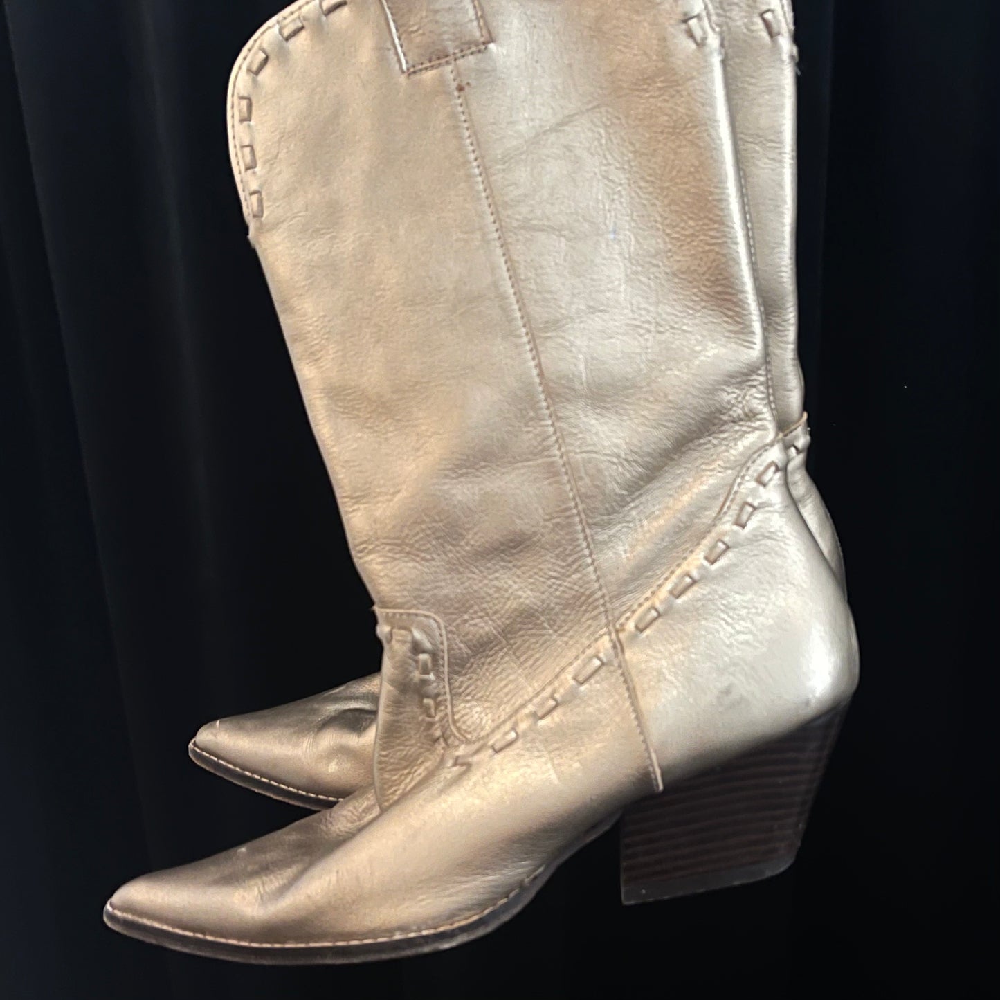 Vintage 90’s Michael Kors Gold Cowboy Western Boot - SHOP EZRA