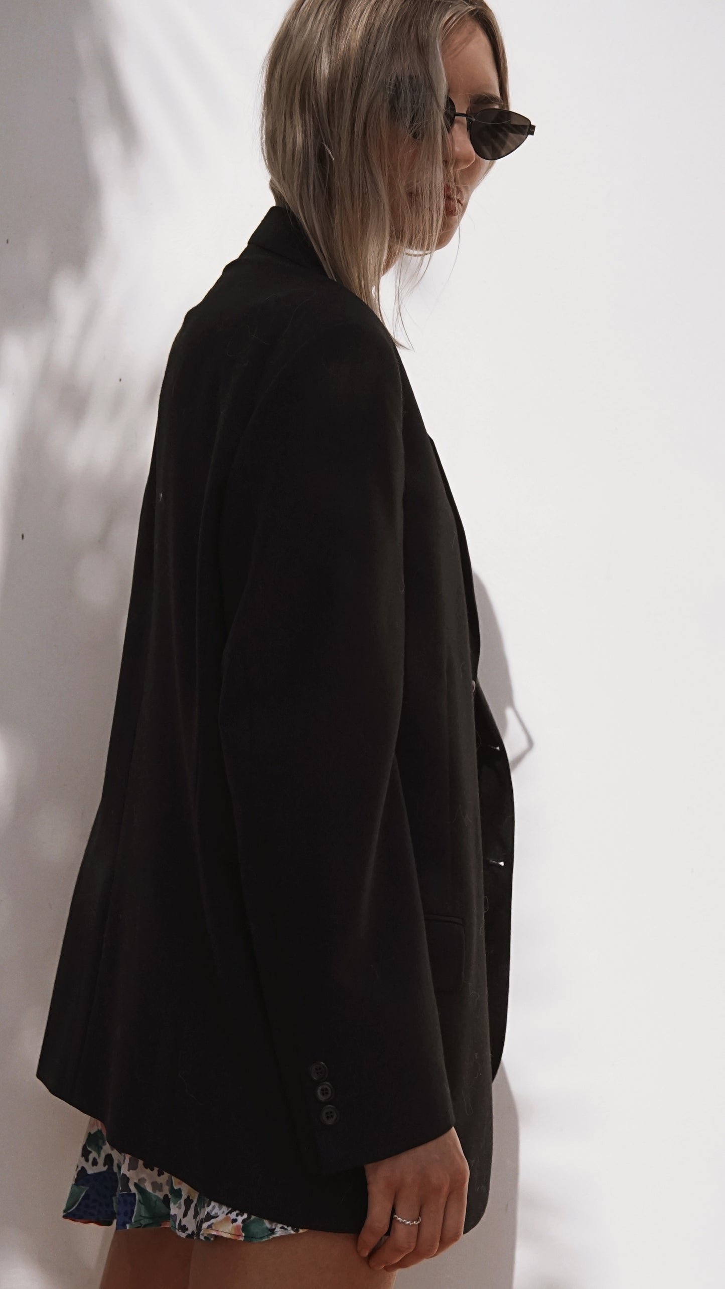Vintage 90’s Emanuel Ungaro Wool Blazer in Black - SHOP EZRA