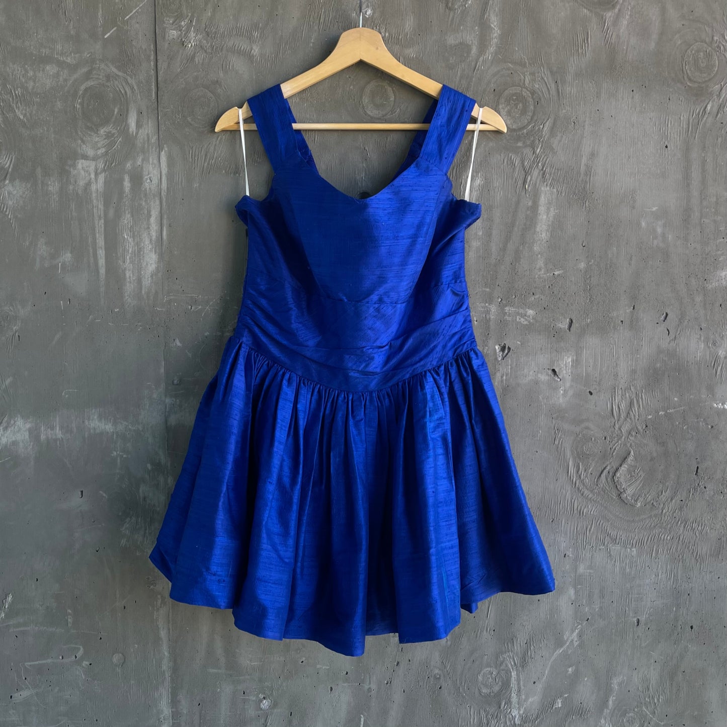 Vintage 60’s-70’s Raw Silk Mini Dress in Blue - SHOP EZRA