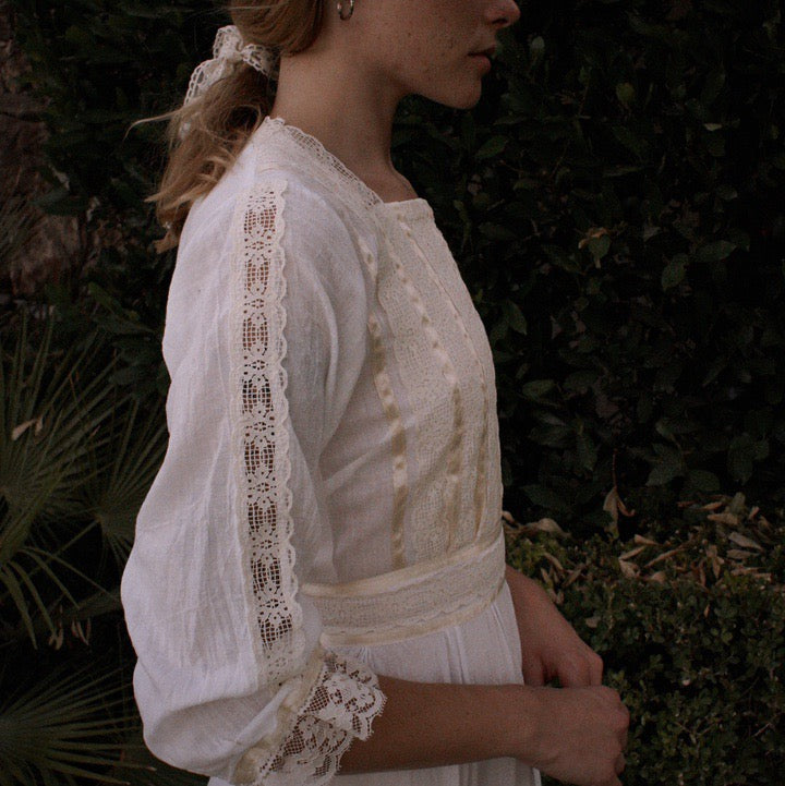 Vintage 70's Cottagecore Prairie Guaze Dress - SHOP EZRA