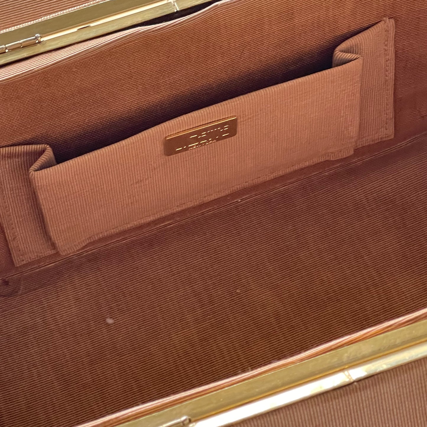 Vintage 60’s Trunk Bag in White Leather with Gold Hardware by Lizette New York - SHOP EZRA