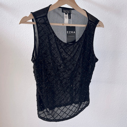 Vintage La Perla Beaded Mesh Tank - SHOP EZRA