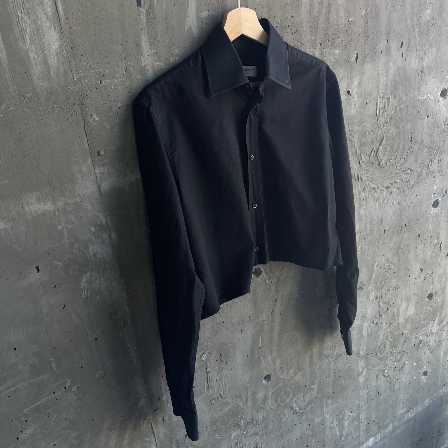 Vintage Yves Saint Laurent Cropped Button-Up Black - SHOP EZRA