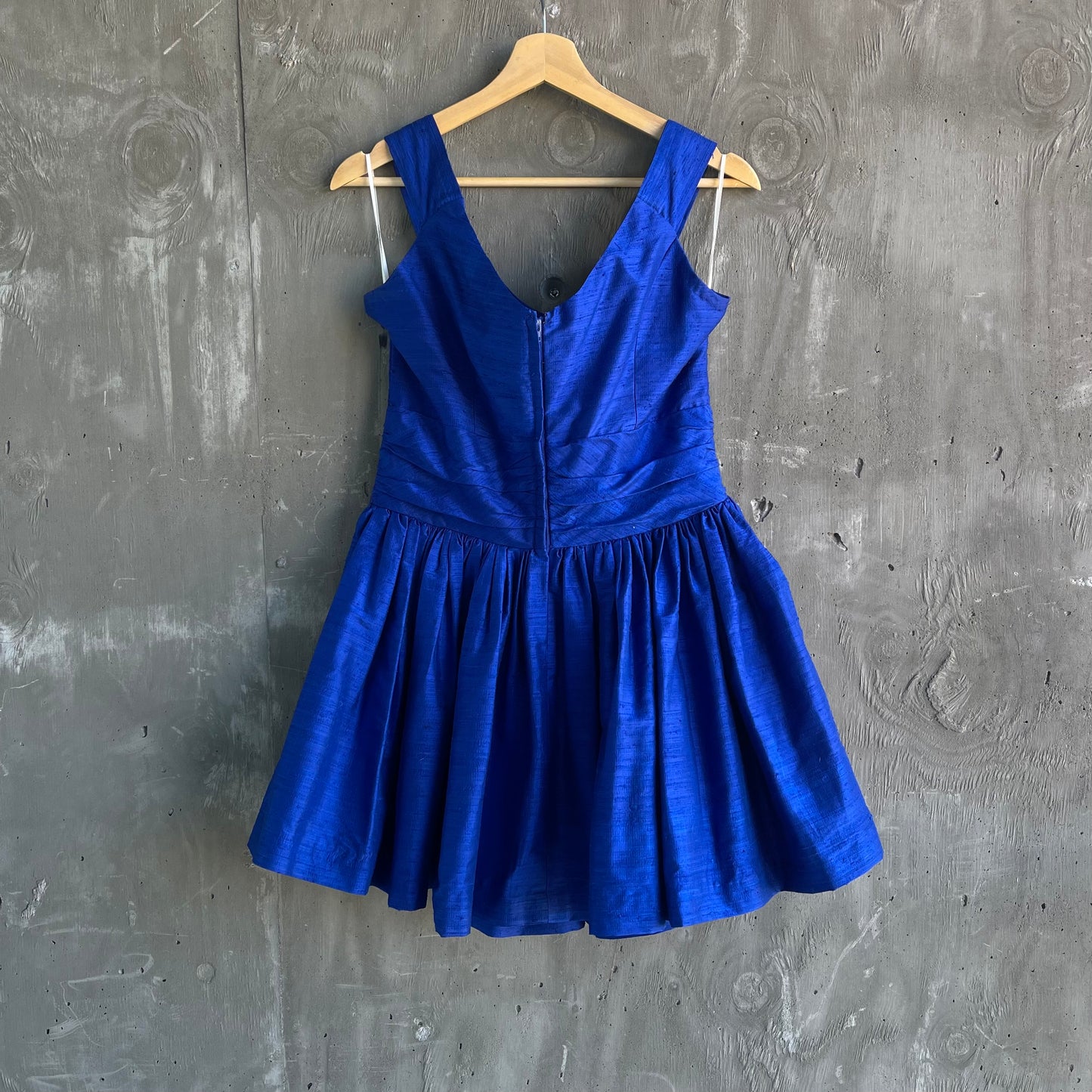 Vintage 60’s-70’s Raw Silk Mini Dress in Blue - SHOP EZRA