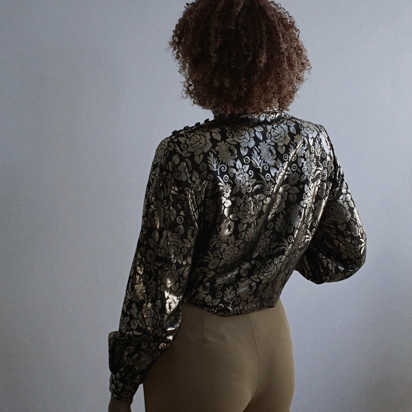 Vintage Gloria Sachs Silk Metallic Gold Blouse 70’s 80’s - SHOP EZRA