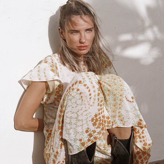 Vintage Semi Sheer Floral Dress - SHOP EZRA