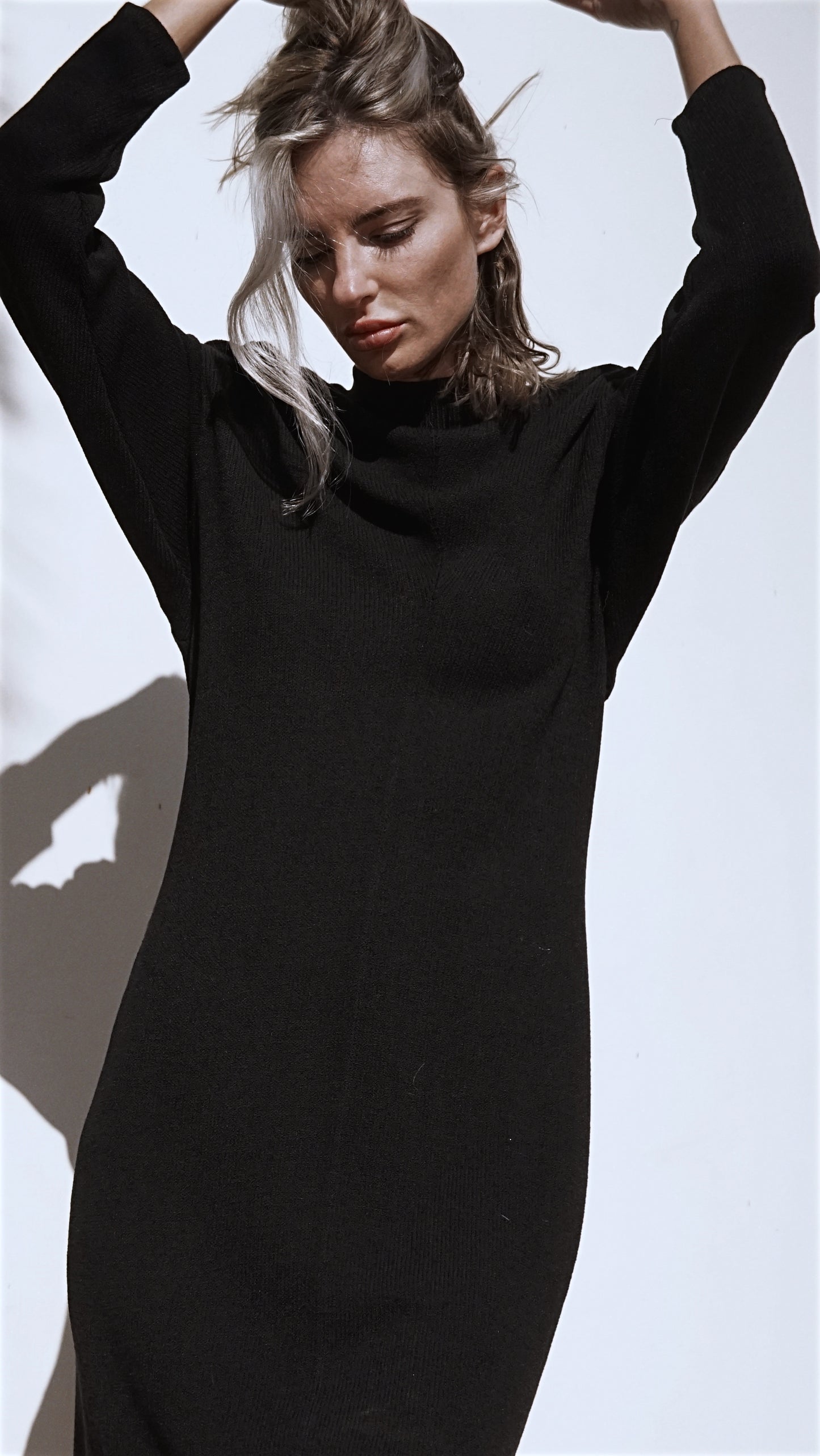 Vintage St. John Knit Mock Neck Black Dress - SHOP EZRA