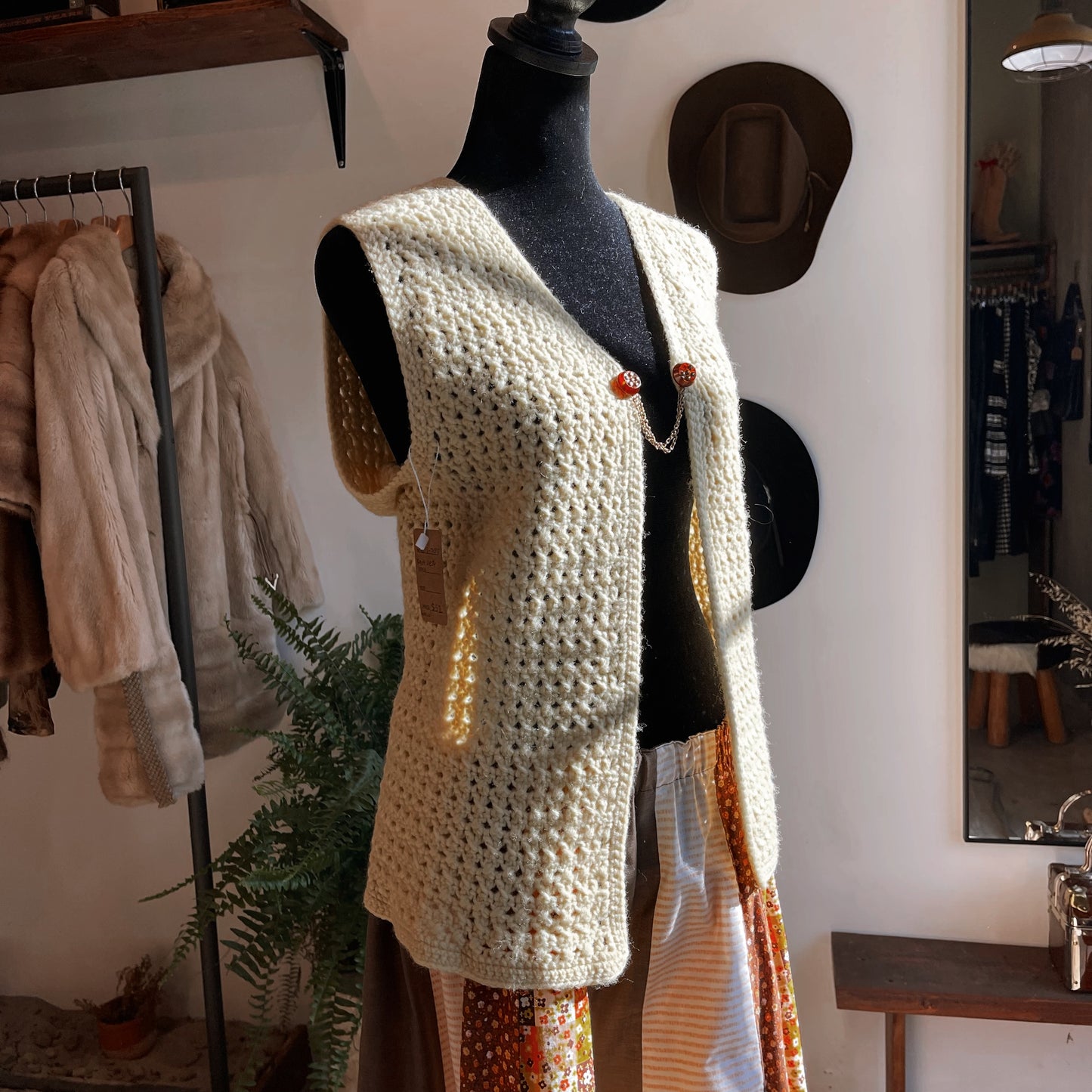 1970s Knit Vest with Chain Closure