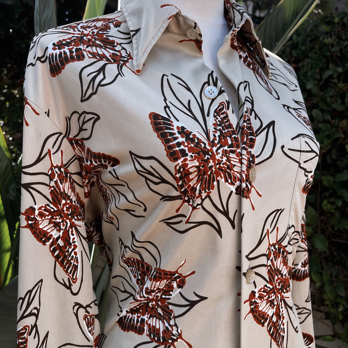 1970s Vintage Disco Knit Butterfly Top