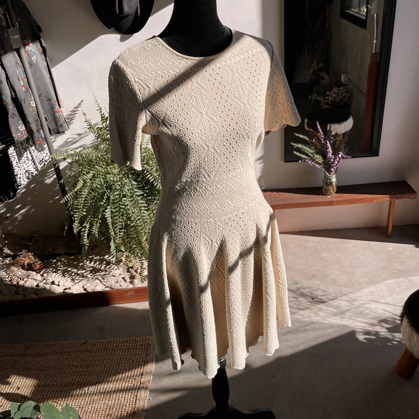 Y2K Alexander McQueen Scuba Knit Crochet Dress