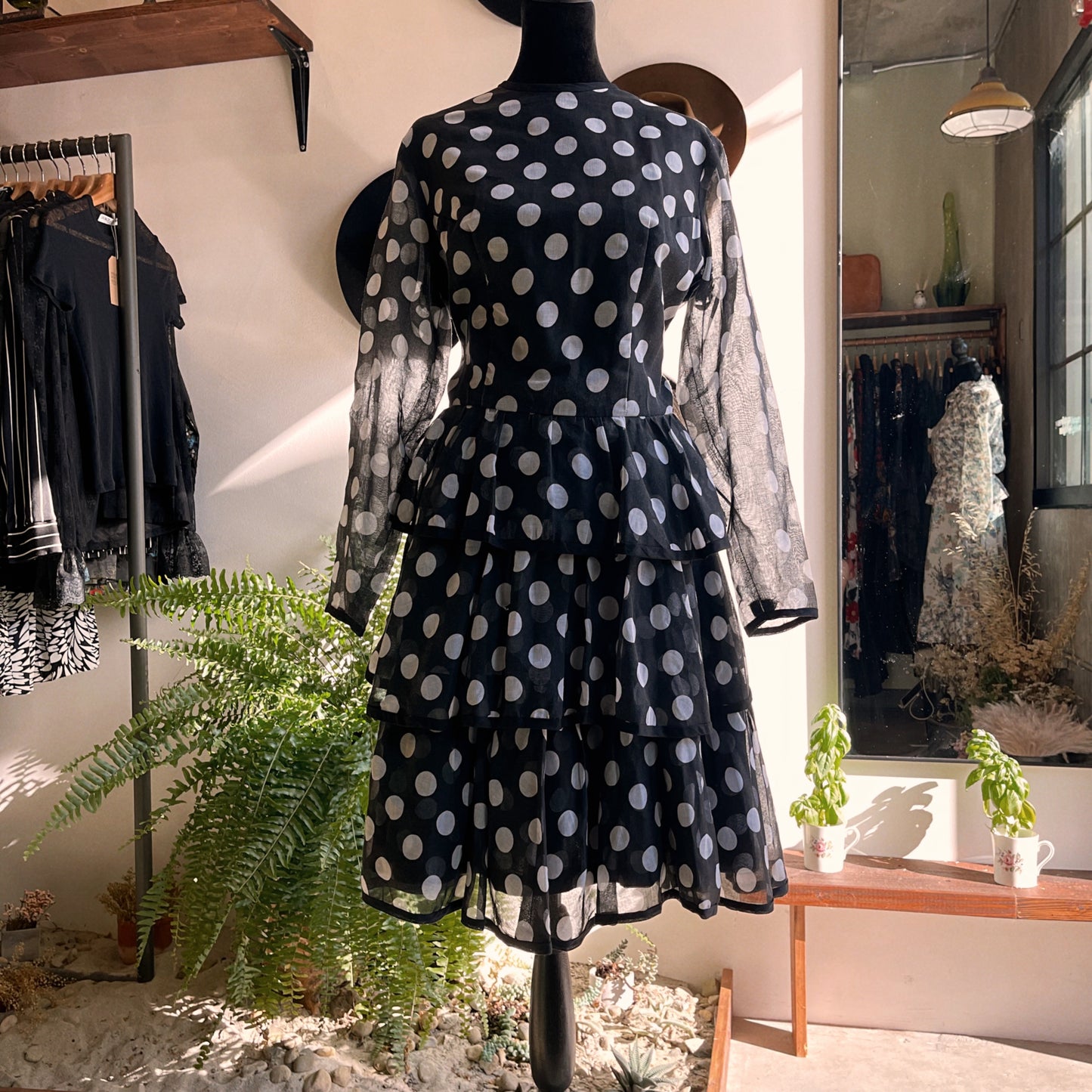 1970s Mr Mench Polka Dot Dress