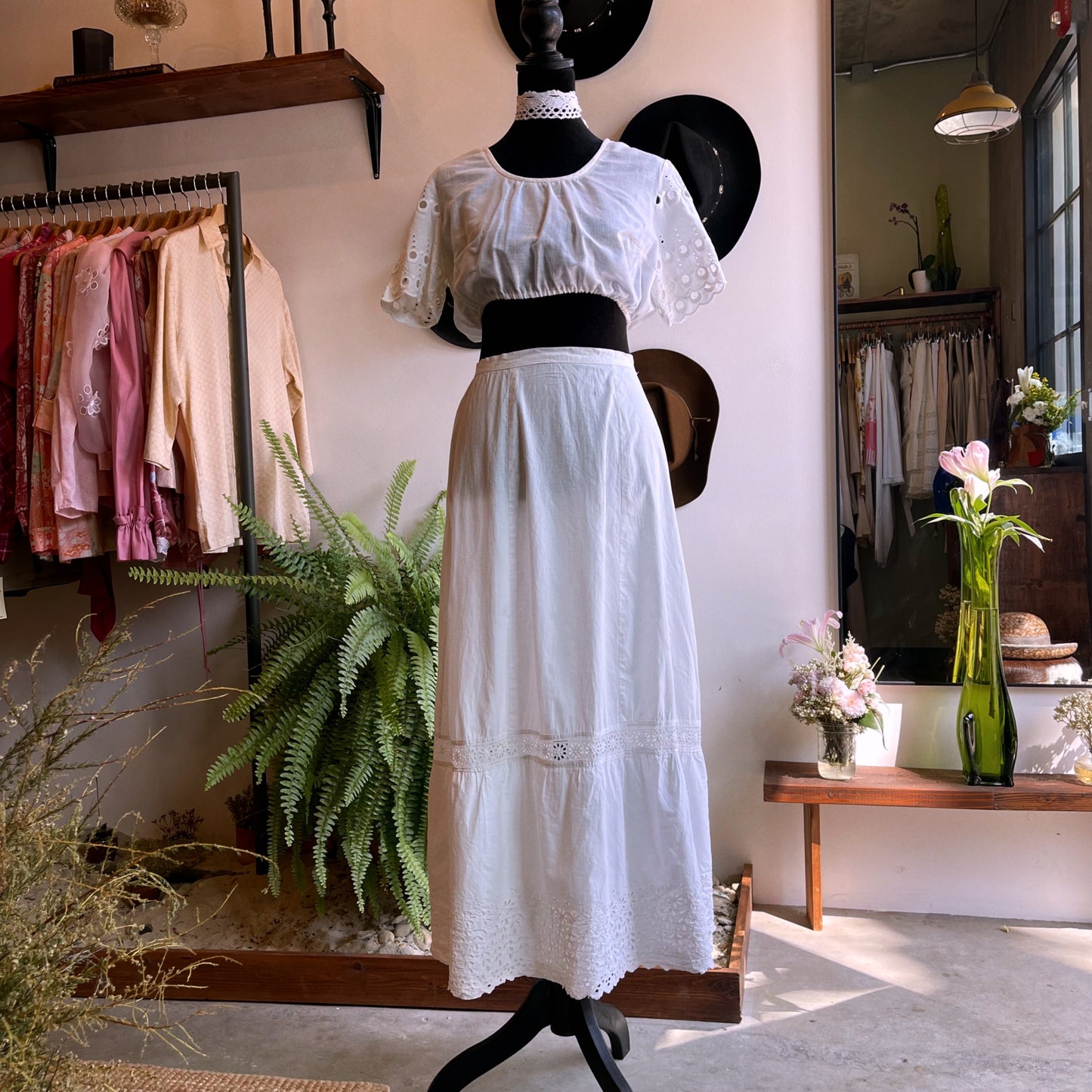 Vintage Antique Edwardian Cotton Skirt