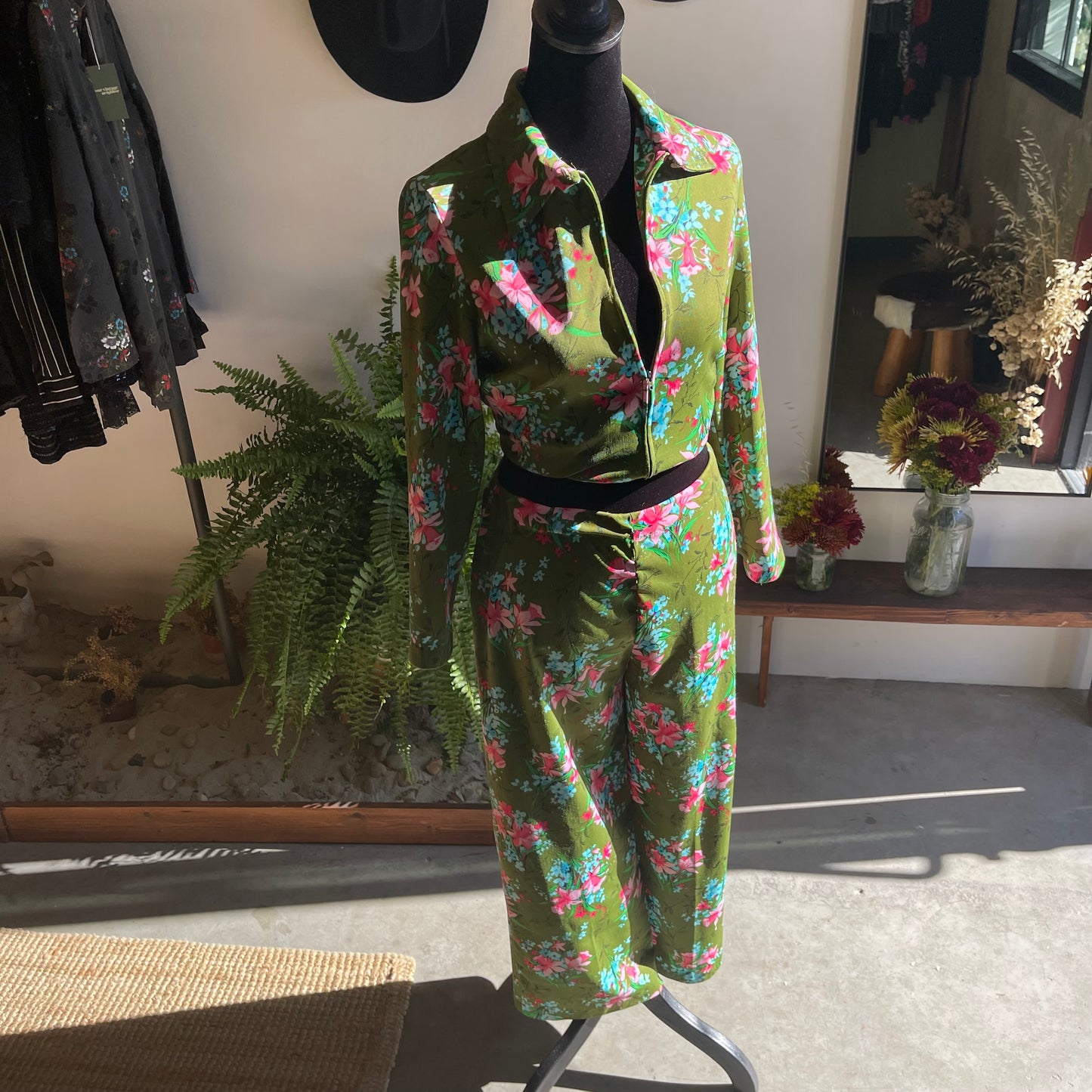 1970s Handmade Vintage Two Piece Disco Knit Set