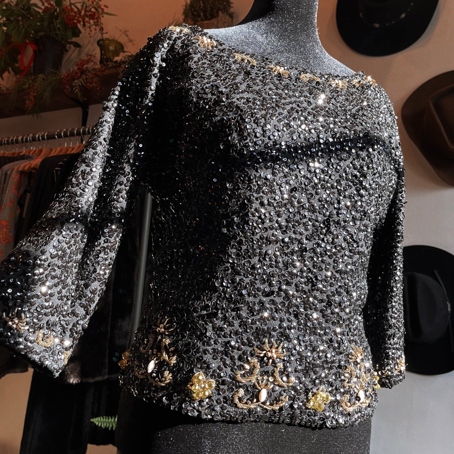 1960s Vintage Sequin Top by Helen Hong