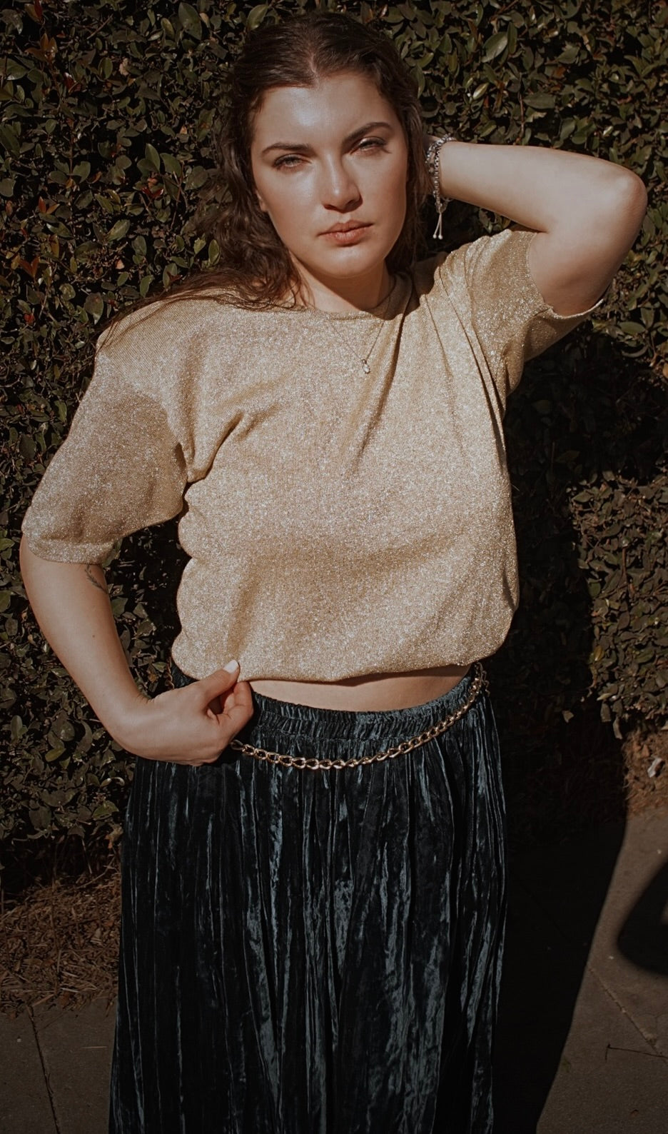 Vintage Double D Ranch Wear Crushed Velvet Broom Skirt - SHOP EZRA