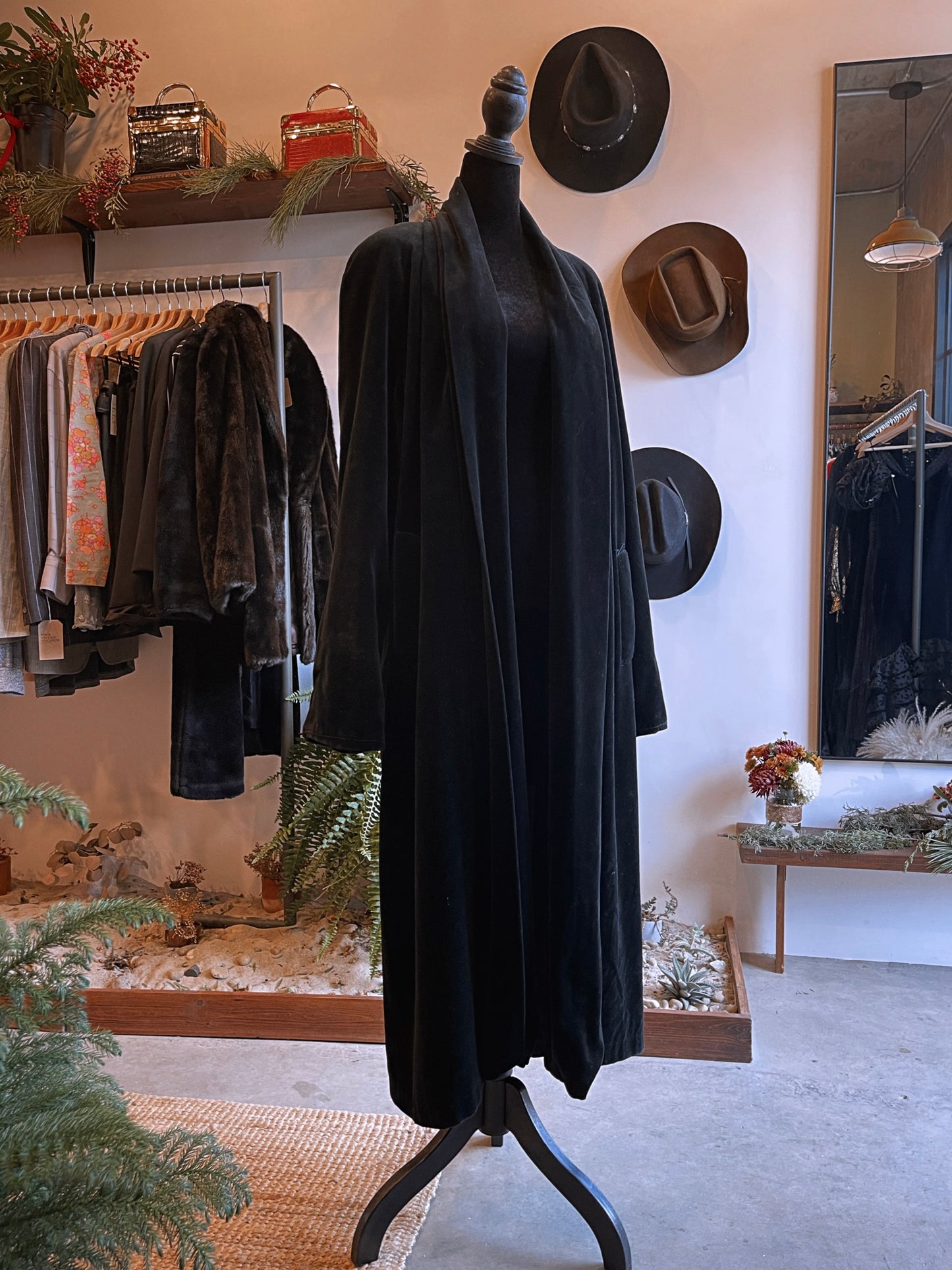 Vintage JS Collections Velvet Duster Coat