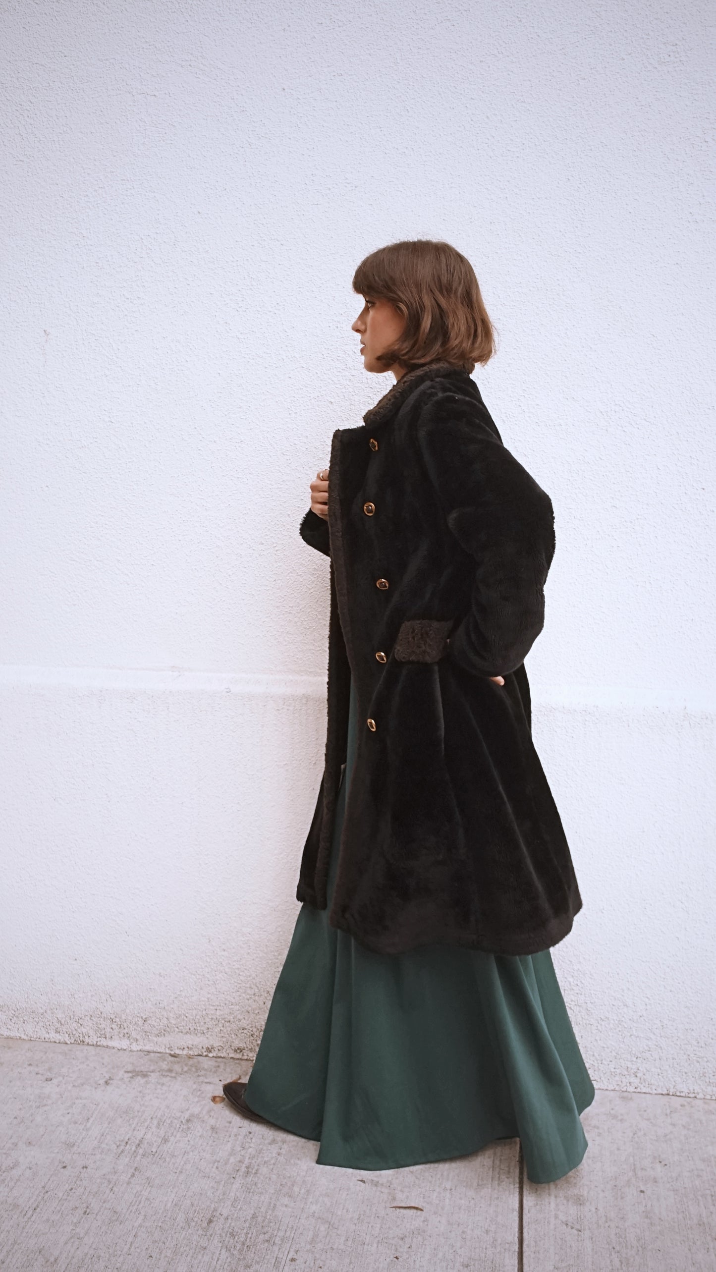 1970s Vintage Faux Fur Teddy Coat by Fingerhut Fashions