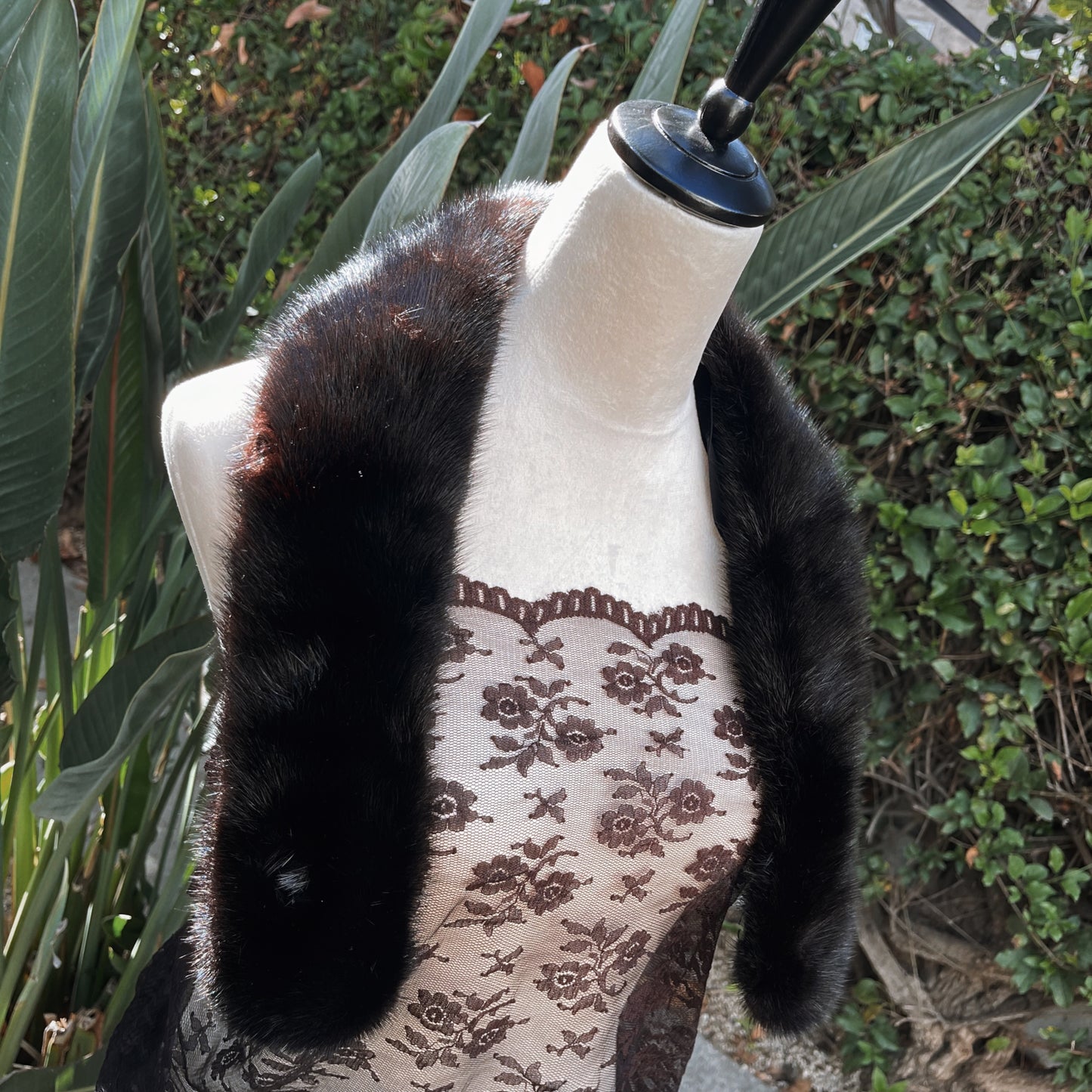 Vintage Mink Fur Collar Black