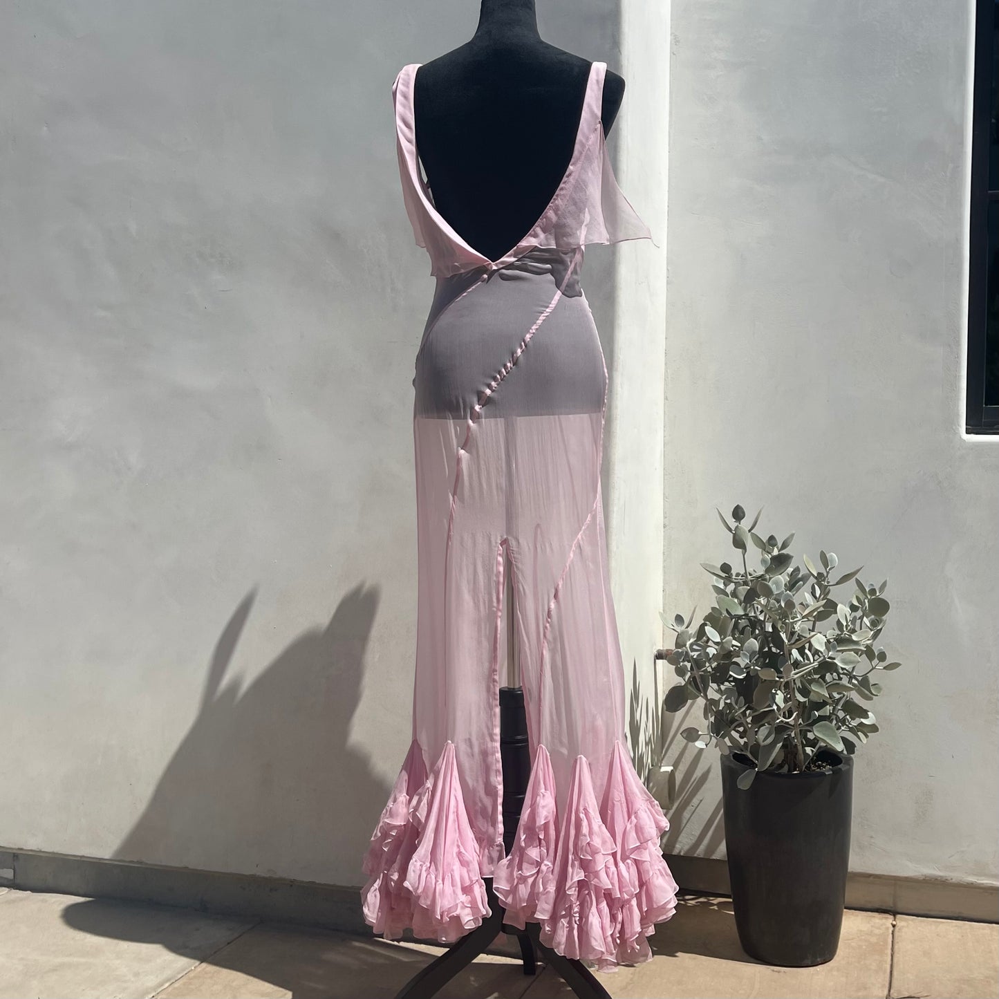 givenchy sheer dress Givenchy Sheer Silk Maxi Dress - Cyclamen