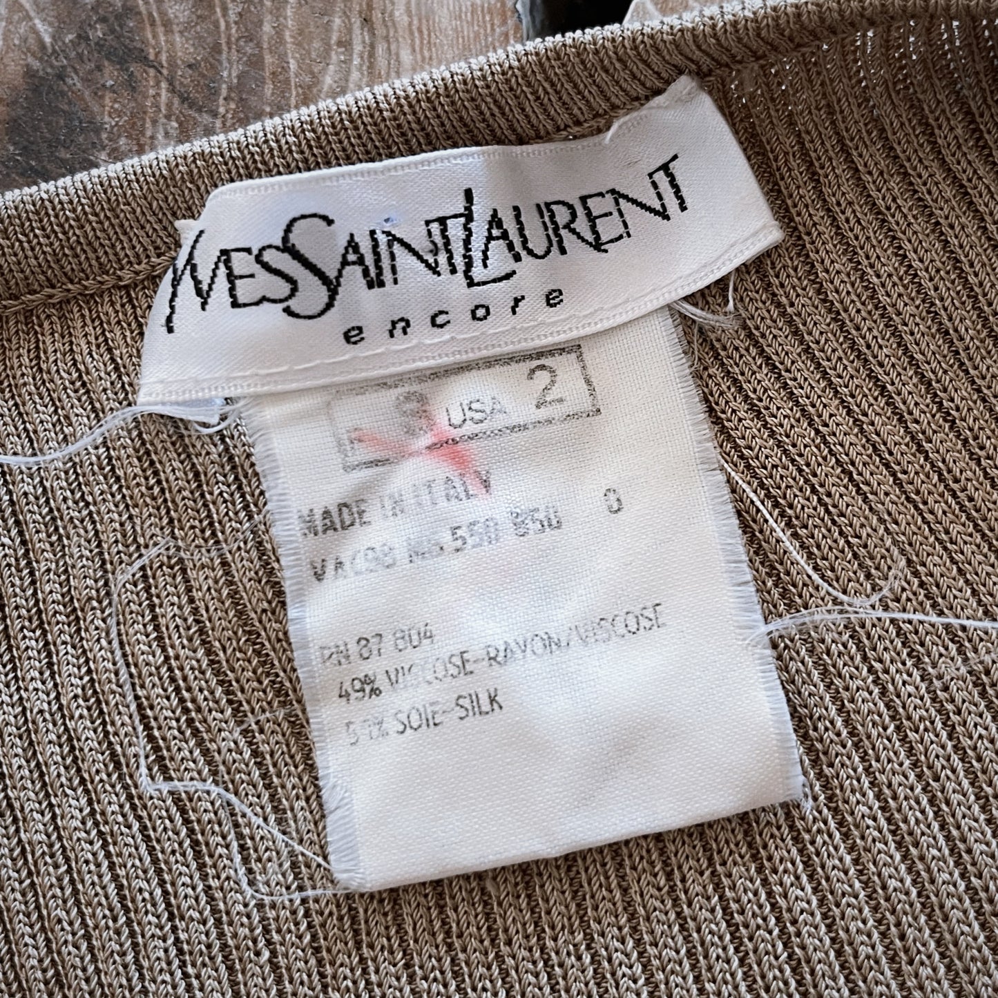Vintage Yves Saint Laurent Ribbed Knit Top