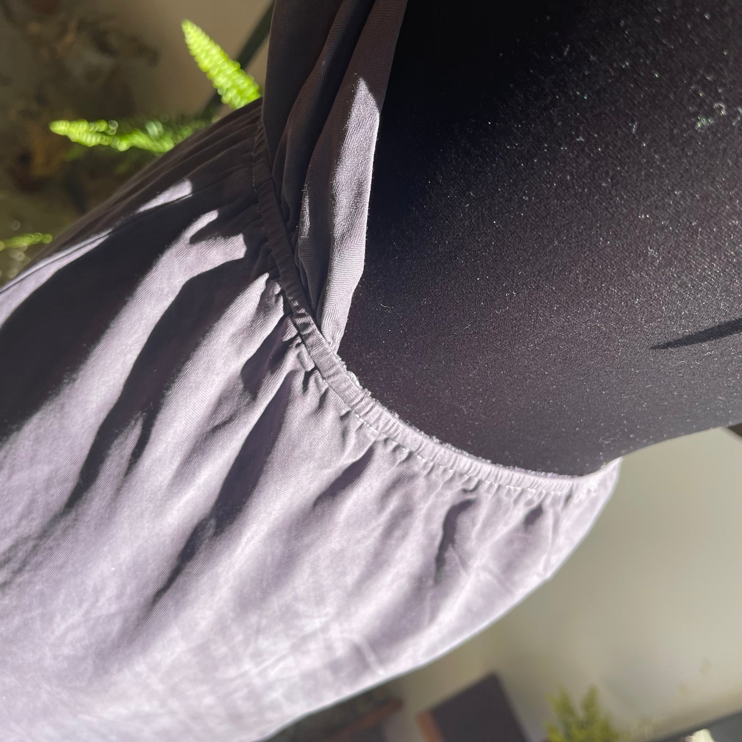 Custom Dyed Silk and Canvas Open Back Gown