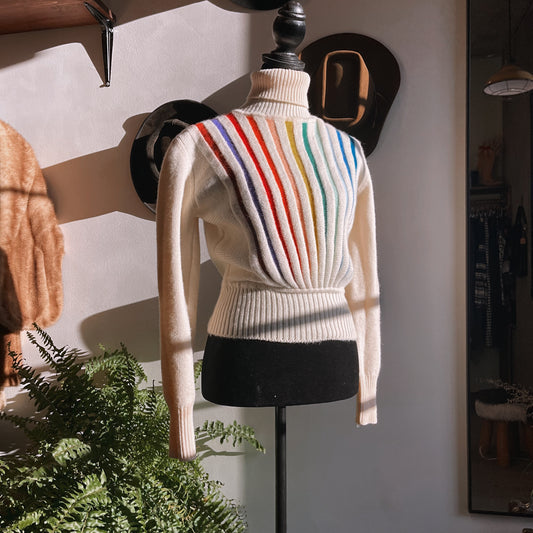 1980s Vintage White Stag Knit Turtleneck