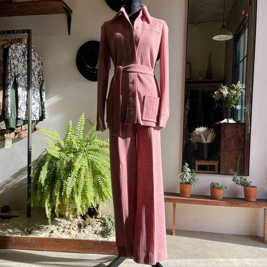 Vintage 70’s Butte Knit Pant Set with Belt