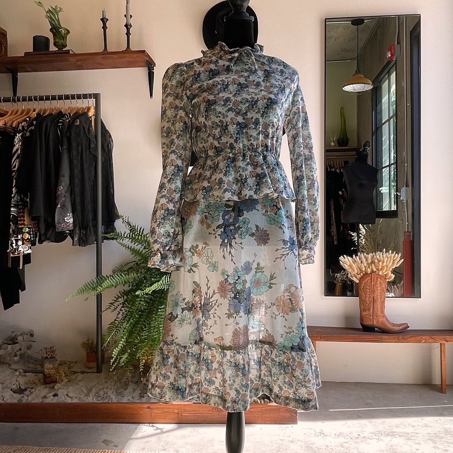 1970s Connections Floral Cotton Dress