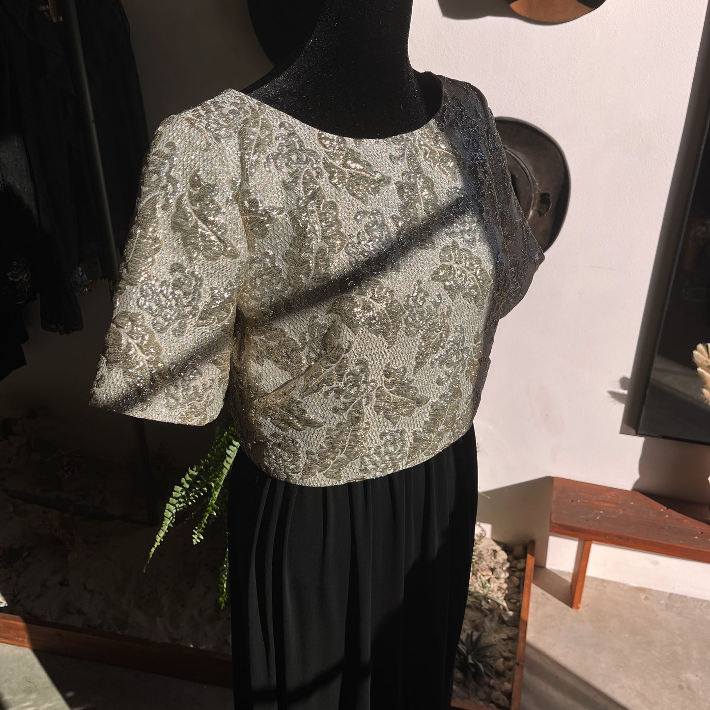 1960s Carol Brent Metallic Short Sleeve Top / Jacket