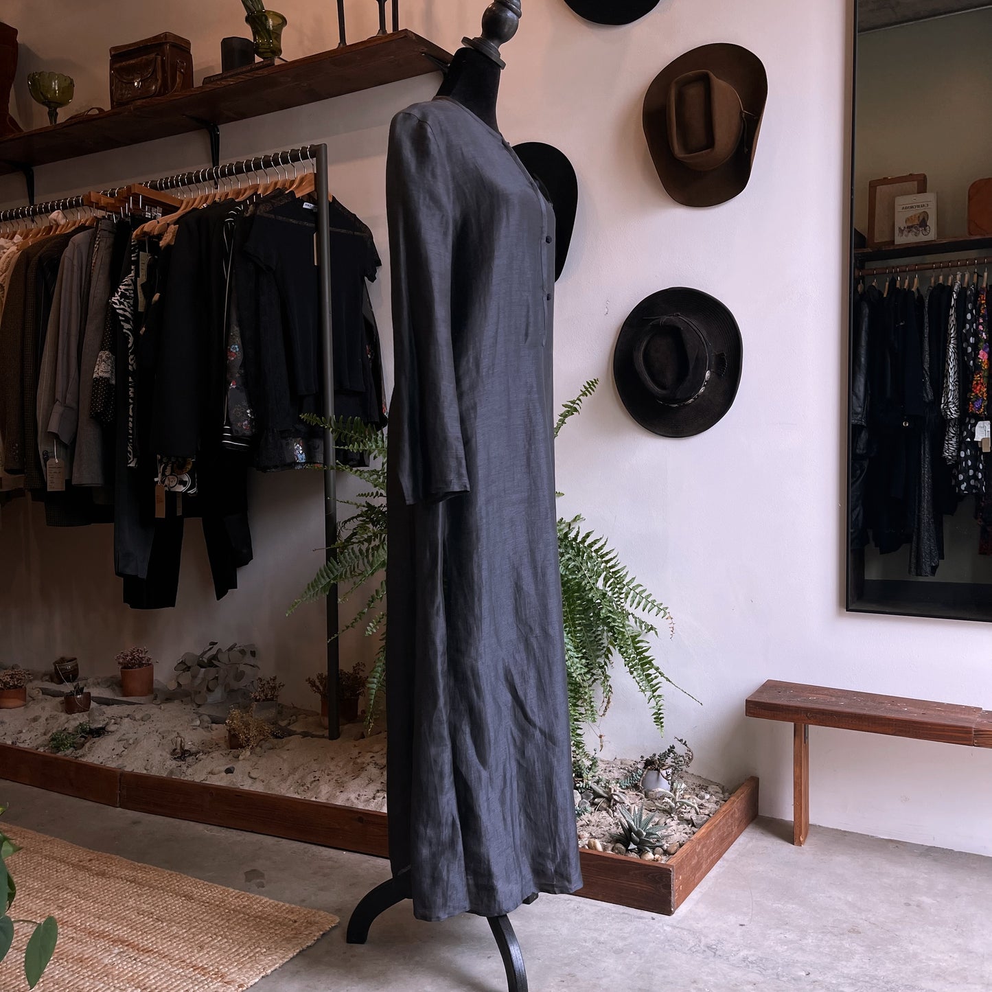 1980s Vintage Armani Mandarin Collar Coat Dress
