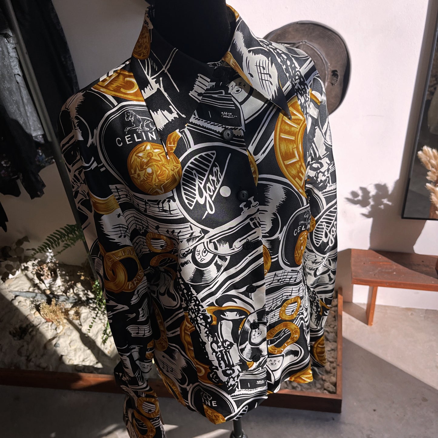 1980s Vintage Celine Paris Silk Blouse