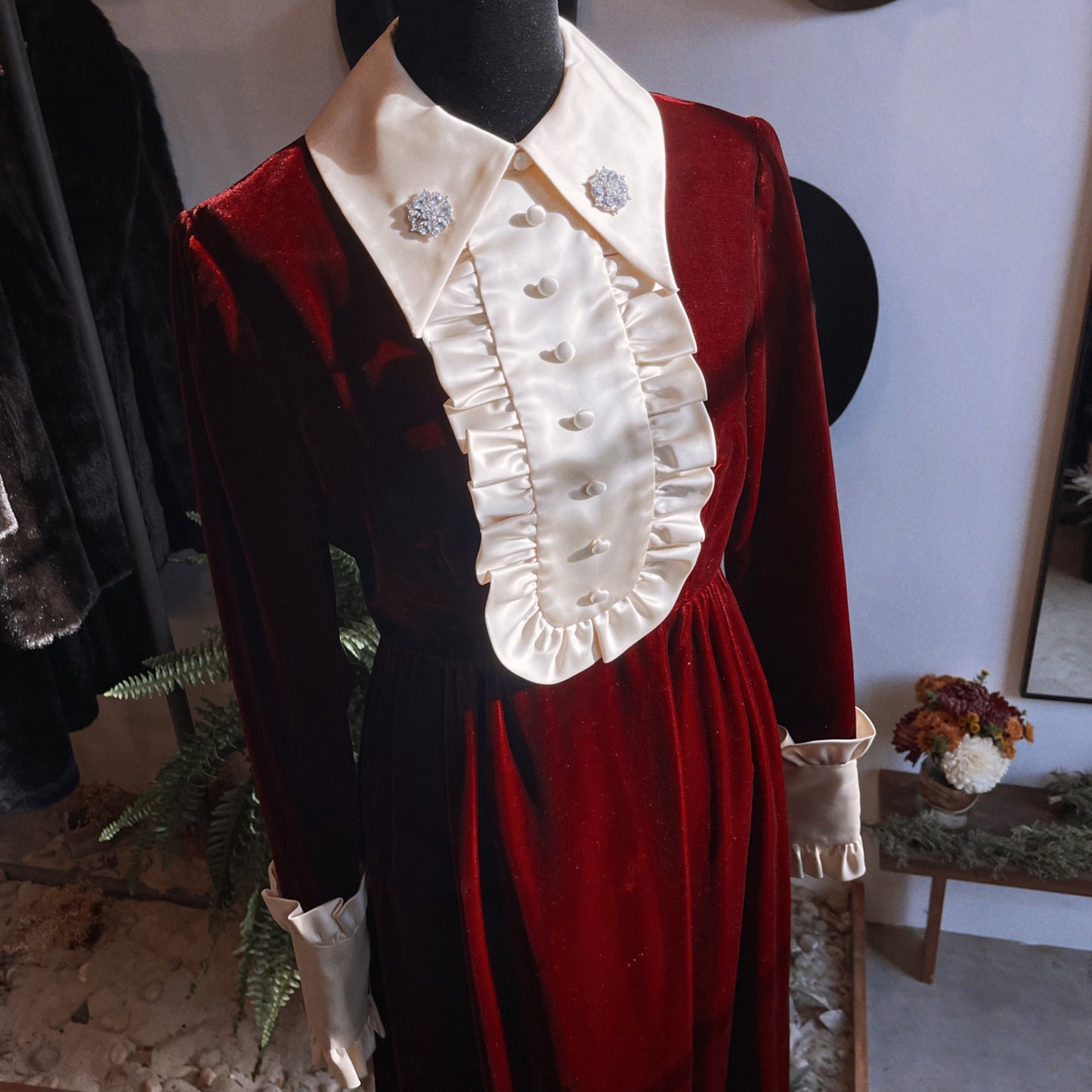1960s Vintage Velvet Tuxedo Hostess Dress for the Holidays