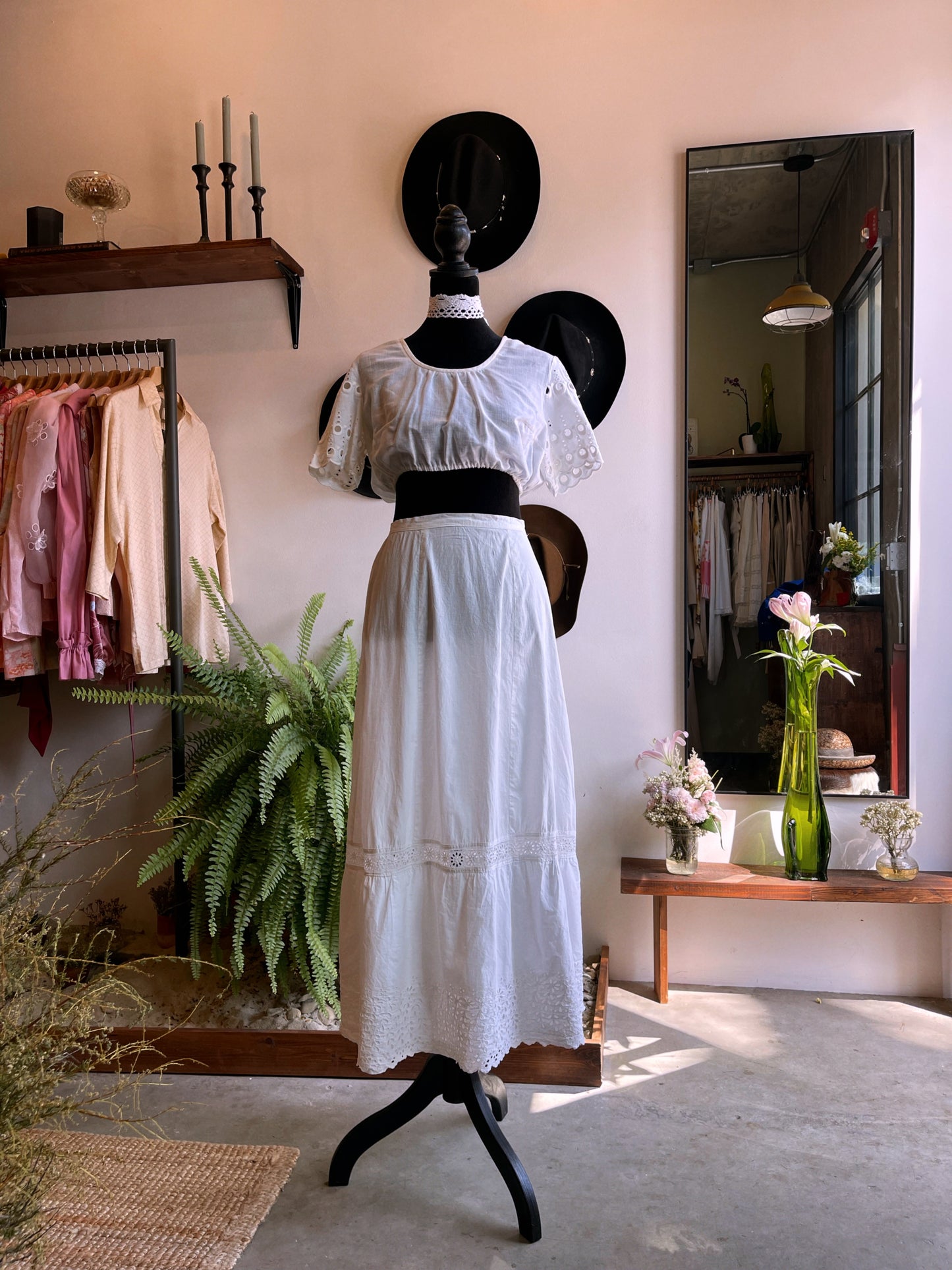 Vintage Antique Edwardian Cotton Skirt