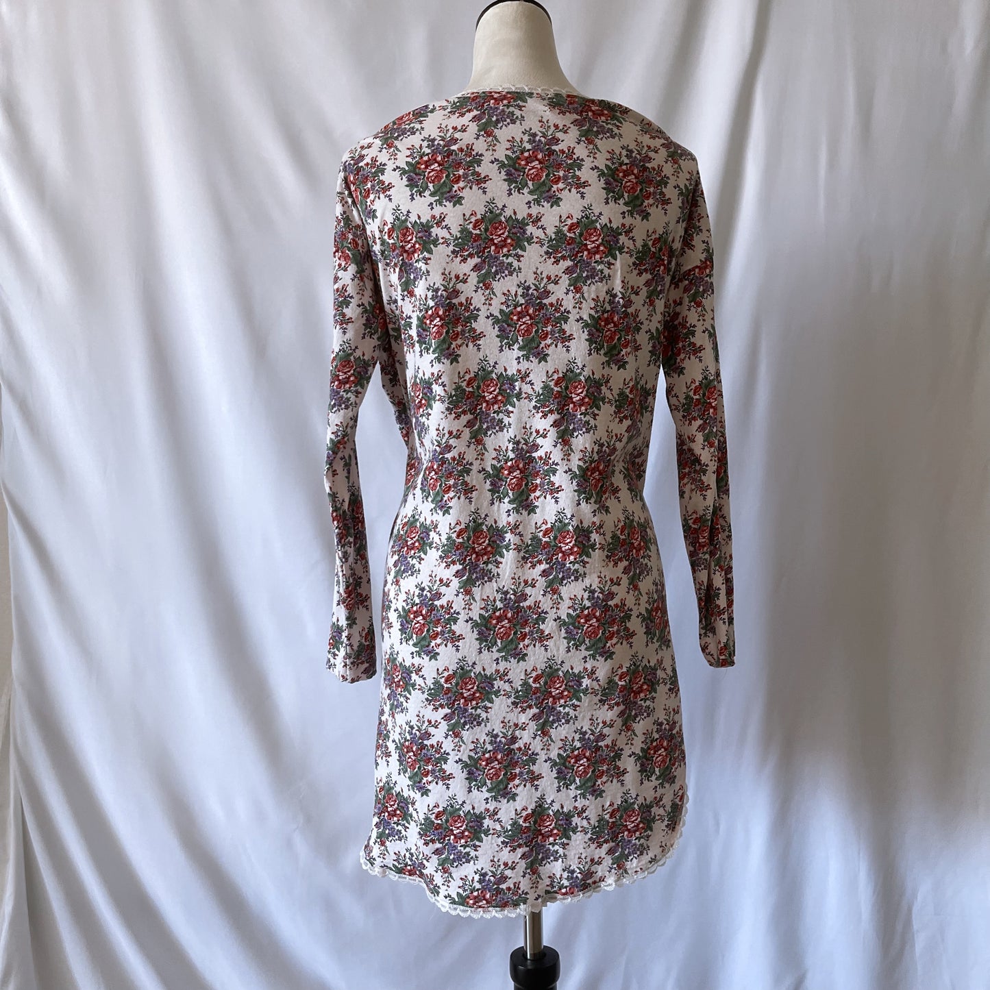 Vintage Victoria’s Secret Gold Label Cotton Floral Country Mini Dress 1980s