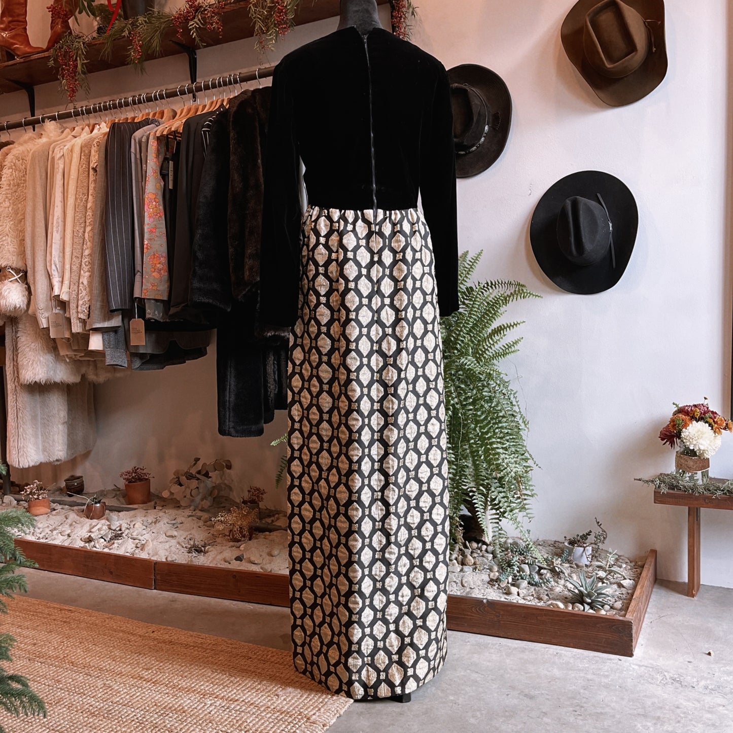 1960s Vintage Mollie Parnis Velvet Gown