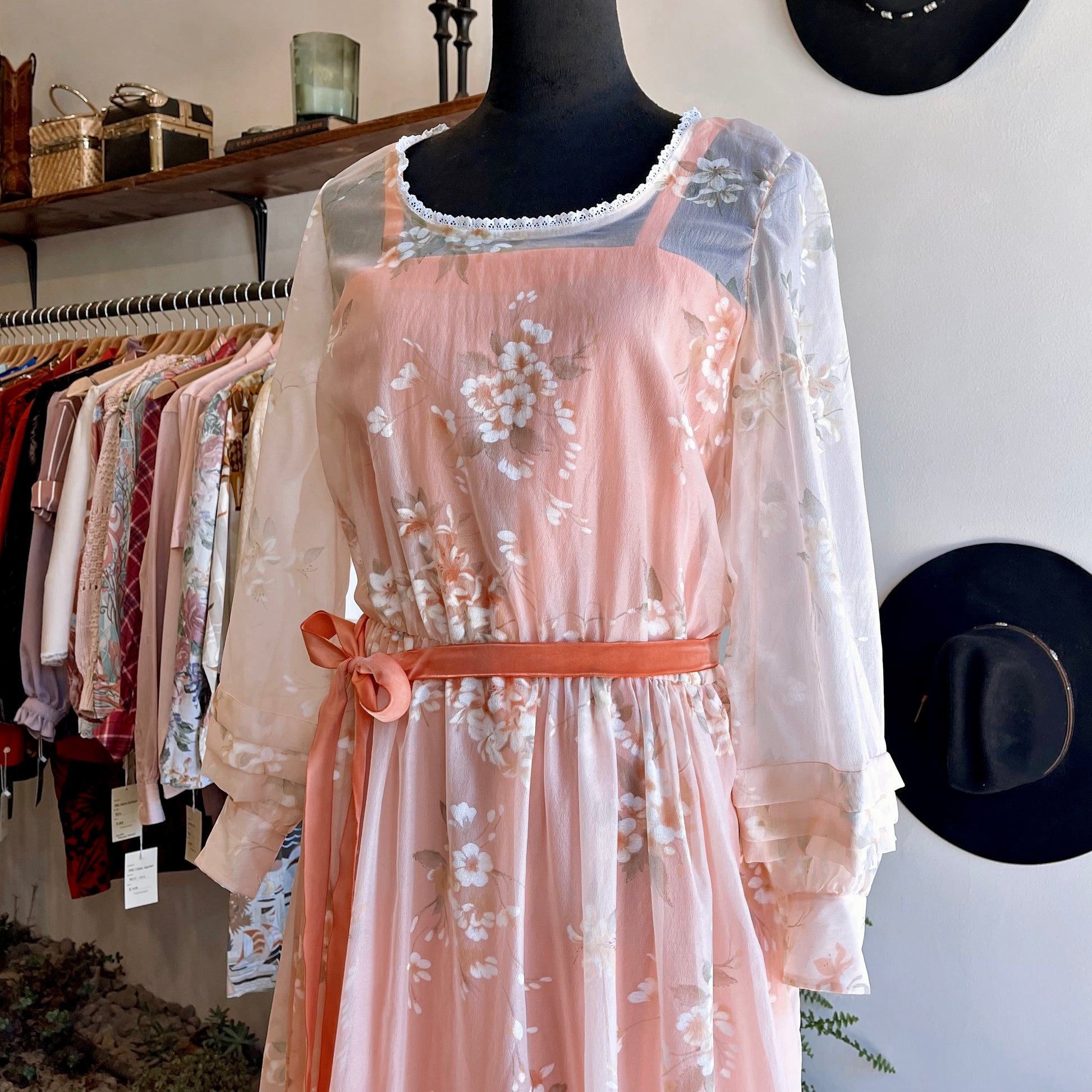 Vintage 70’s Floral Chiffon Dress - Your Vintage Neighbor