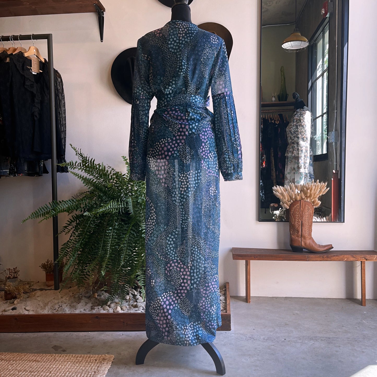 1970s Vintage Handmade Semi Sheer Dress