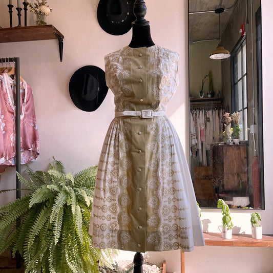 1960s Vintage Embroidered Dress by Robert Mulot Made in France