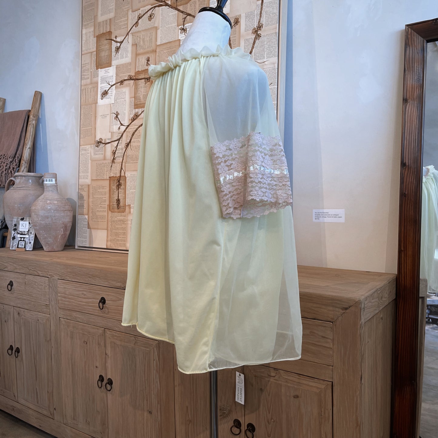 Vintage Babydoll Top Yellow 1960s