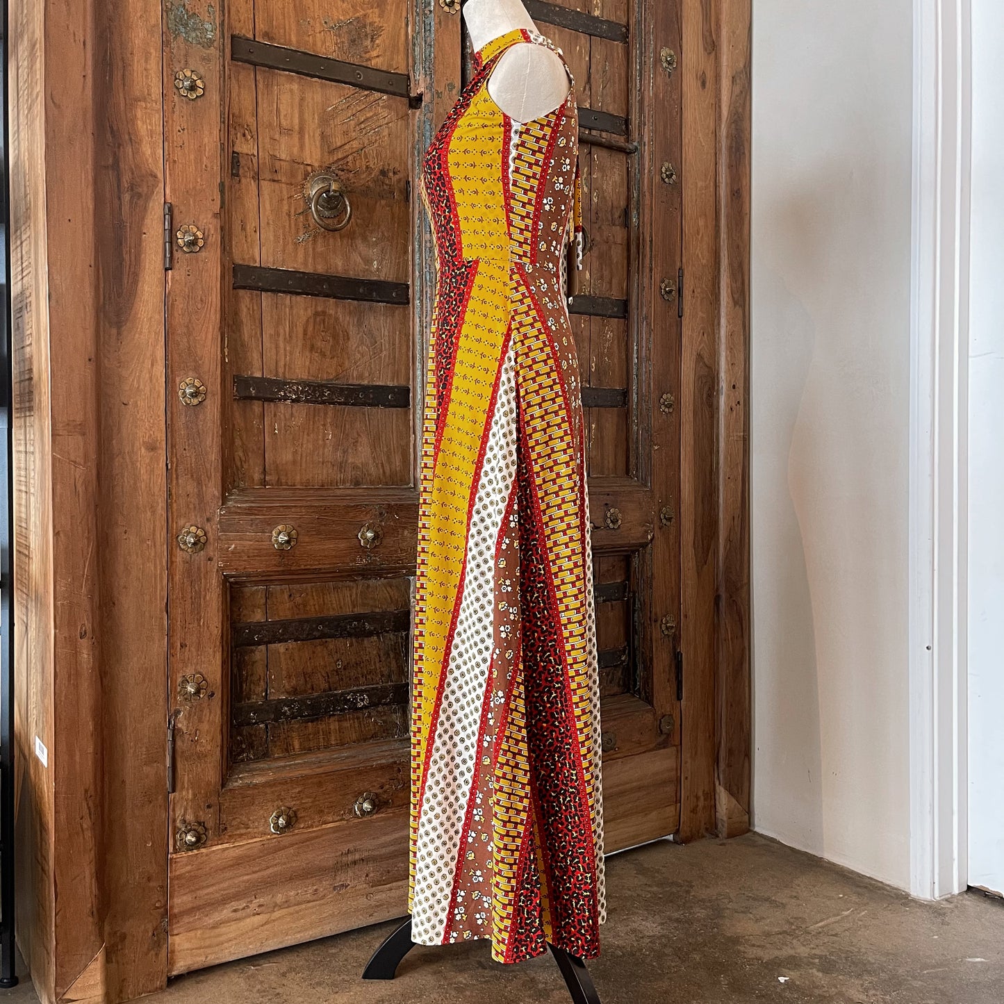 1970s Vintage Handmade Print Boho Dress