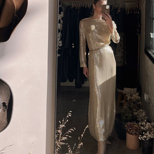 1970s Vintage Sequin Gown