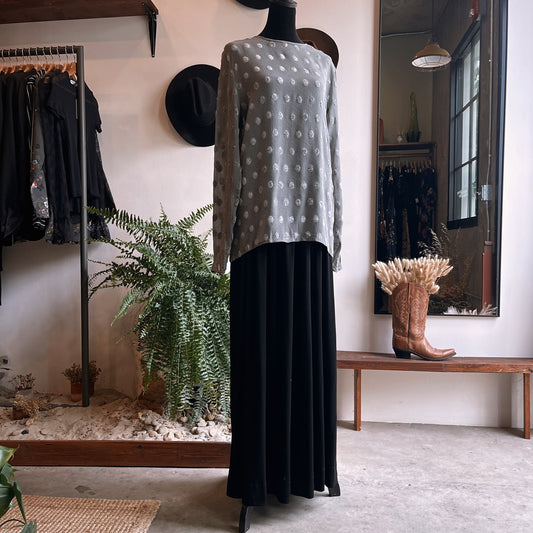 1980s Vintage Salvatore Ferragamo Polka Dot Blouse