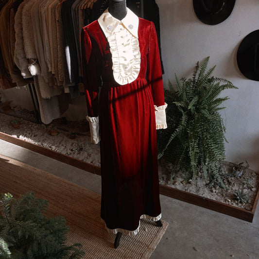 1960s Vintage Velvet Tuxedo Hostess Dress for the Holidays