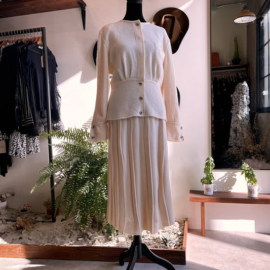 1980s Vintage Rodier Paris Knit Skirt Set