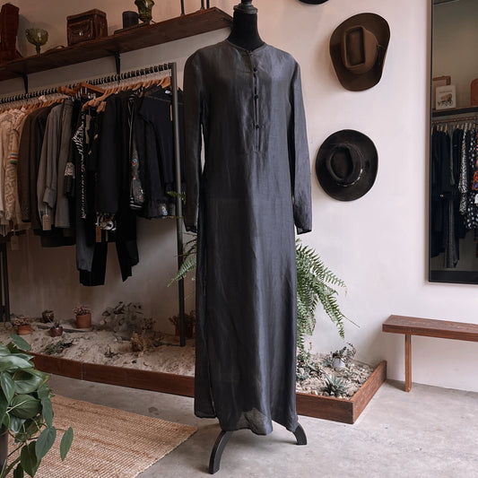 1980s Vintage Armani Mandarin Collar Coat Dress
