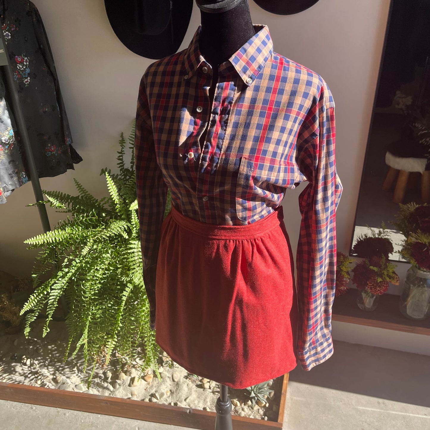 1980s Vintage Christian Dior Plaid Button-Up