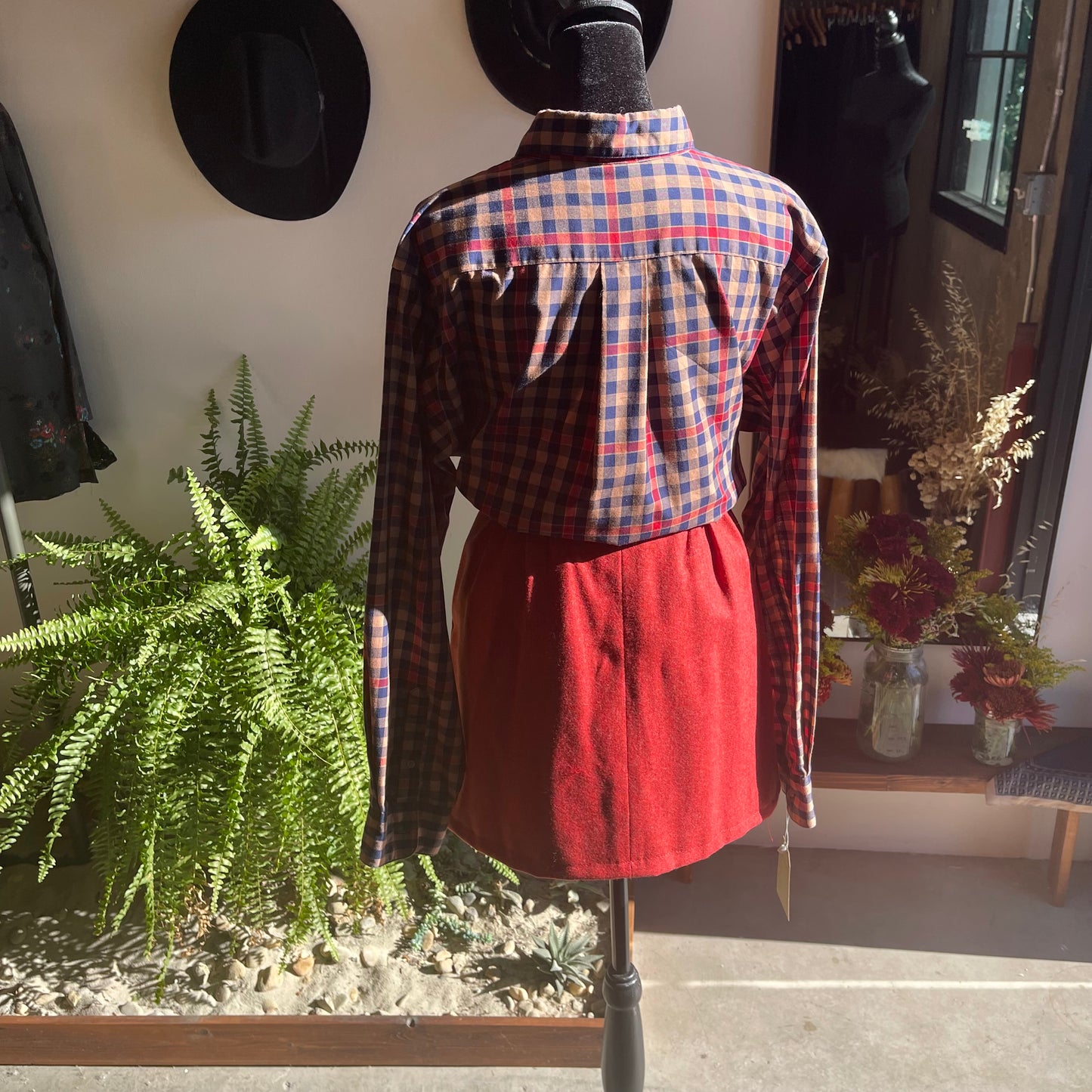 1960s Vintage Wool Mini Skirt with Matching Hair Scrunchy and Purse
