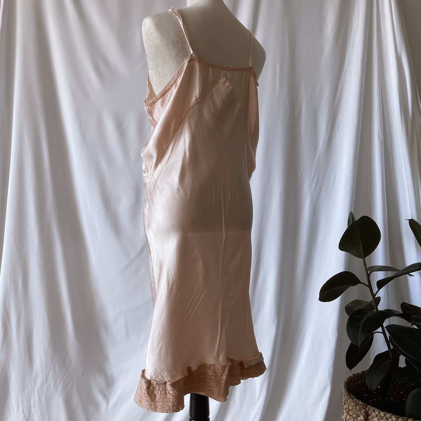 Antique Bias Cut Slip Dress 1930s